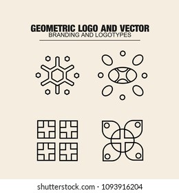 
Geometric modern vector logos set