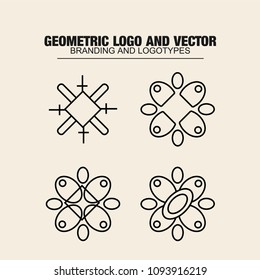 
Geometric modern vector logos set