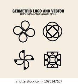 Geometric modern vector logos set