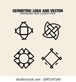 Geometric modern vector logos set
