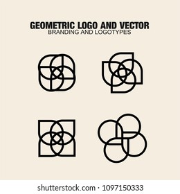 Geometric modern vector logos set