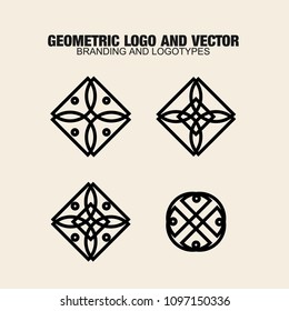 Geometric modern vector logos set