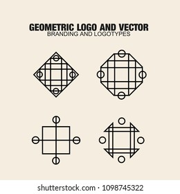 Geometric modern vector logos set