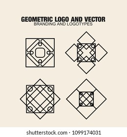 Geometric modern vector logos set