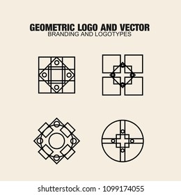 Geometric modern vector logos set