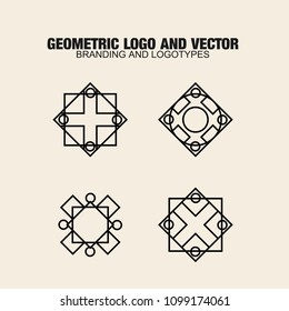 Geometric modern vector logos set