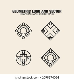 Geometric modern vector logos set