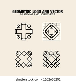 Geometric modern vector logos set