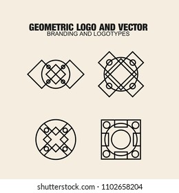 Geometric modern vector logos set
