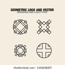 Geometric modern vector logos set