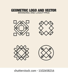 Geometric modern vector logos set