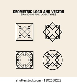 Geometric modern vector logos set
