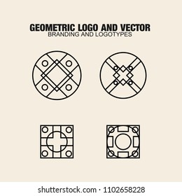 Geometric modern vector logos set