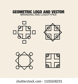 Geometric modern vector logos set