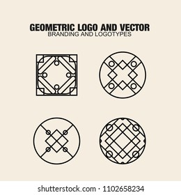 Geometric modern vector logos set