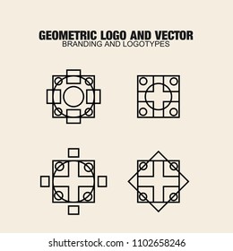 Geometric modern vector logos set