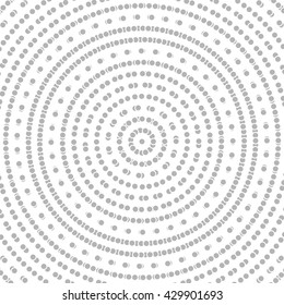 Geometric modern vector pattern. Fine ornament with dotted elements. Light silver pattern