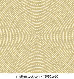 Geometric modern vector pattern. Fine ornament with dotted elements. Golden and white pattern