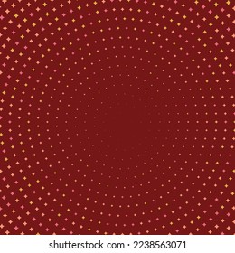 Geometric modern vector pattern. Red and golden ornament with dotted elements. Geometric abstract pattern