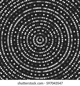 Geometric modern vector round black and white pattern. Fine ornament with dotted elements. Geometric abstract pattern