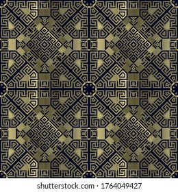 Geometric modern vector seamless pattern. Abstract tribal ethnic style background. Repeat colorful ornate backdrop. Geometrical grunge ornaments. Radial lines, mazes, shapes. Greek key meanders.