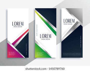 geometric modern vertical banners set