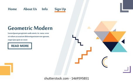 Geometric Modern Website Template Landing Page Vector Design Illustration
