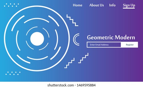 Geometric Modern Website Template Landing Page Vector Design Illustration
