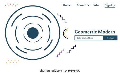 Geometric Modern Website Template Landing Page Vector Design Illustration