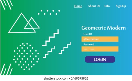 Geometric Modern Website Template Landing Page Vector Design Illustration