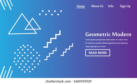 Geometric Modern Website Template Landing Page Vector Design Illustration