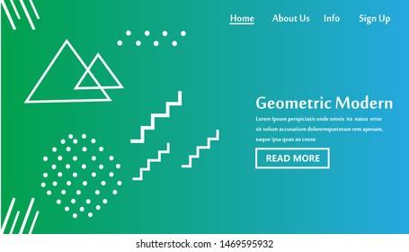 Geometric Modern Website Template Landing Page Vector Design Illustration