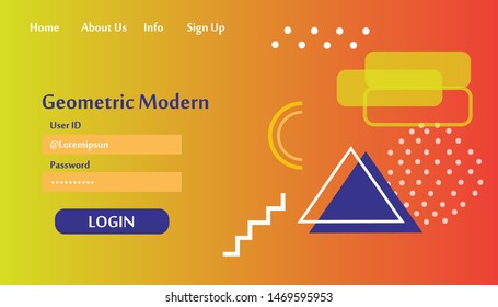 Geometric Modern Website Template Landing Page Vector Design Illustration