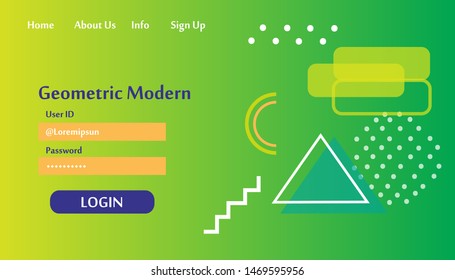 Geometric Modern Website Template Landing Page Vector Design Illustration
