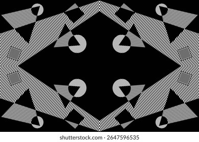 Geometric modernism. Imagination style. Abstract shapes illustration. Modern black and white abstract geometric background. Urban.