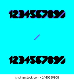 Geometric modular font. Numbers/numerals set.