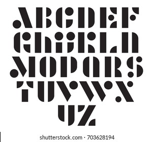 Geometric Modular Vector Font. Creative Stencil Type