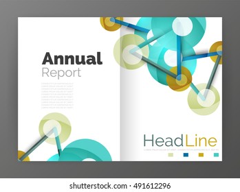 Geometric molecule abstract background, vector. Vector abstract business annual report template