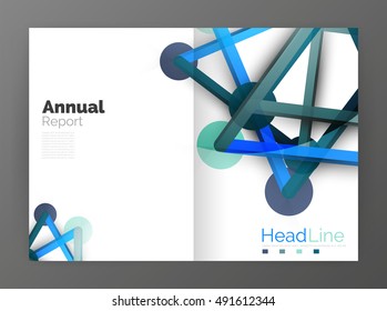 Geometric molecule abstract background, vector. Vector abstract business annual report template