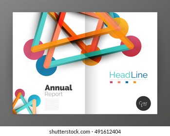 Geometric molecule abstract background, vector. Vector abstract business annual report template