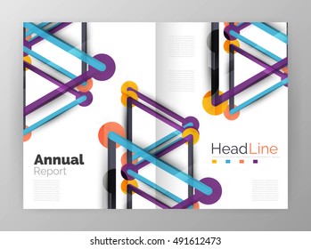 Molécula geométrica de fundo abstrato, vetor. Modelo de relatório anual de negócios abstrato do vetor