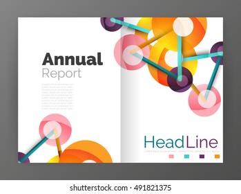 Geometric molecule abstract background, vector. Vector abstract business annual report template