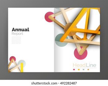 Geometric molecule abstract background, vector. Vector abstract business annual report template