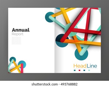 Geometric molecule abstract background, vector. Vector abstract business annual report template