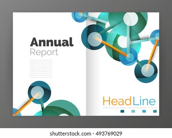 Geometric molecule abstract background, vector. Vector abstract business annual report template