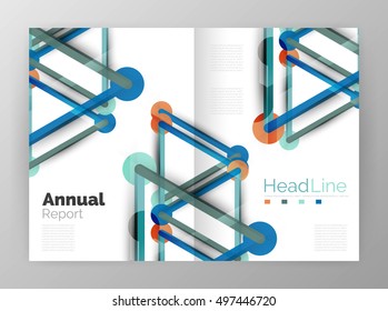 Geometric molecule abstract background, vector. Vector abstract business annual report template