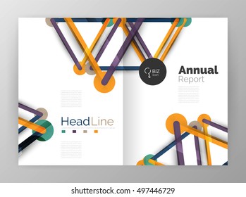 Geometric molecule abstract background, vector. Vector abstract business annual report template