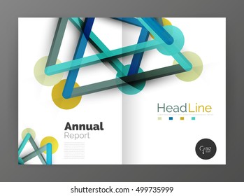 Geometric molecule abstract background, vector. Vector abstract business annual report template