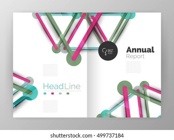 Geometric molecule abstract background, vector. Vector abstract business annual report template