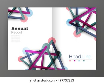 Geometric molecule abstract background, vector. Vector abstract business annual report template